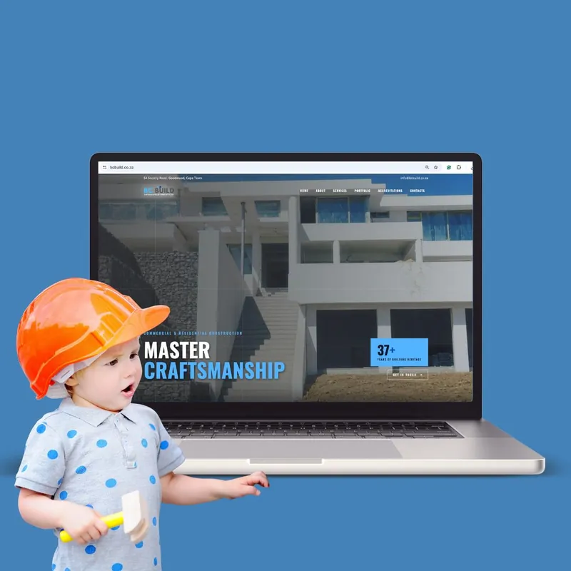BC Build website on a laptop, designed by Mansa Digital