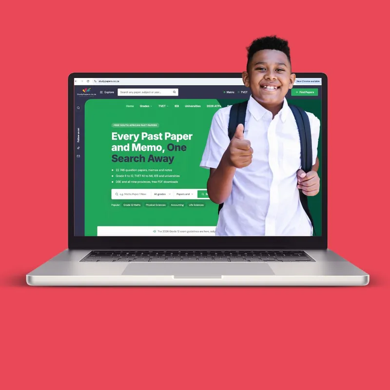 Study Papers website on a laptop, designed by Mansa Digital