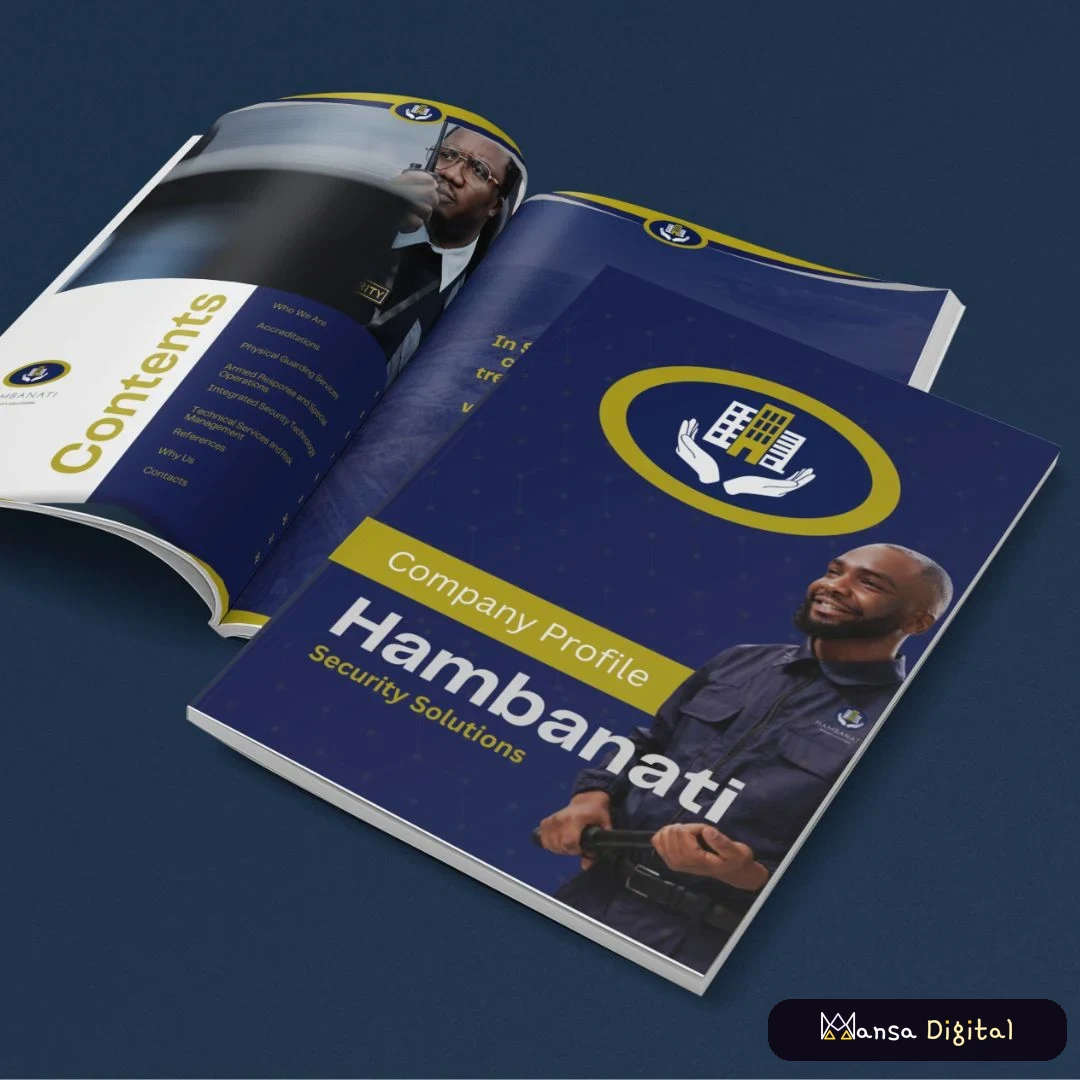 Hambanati company profile designed by Mansa Digital