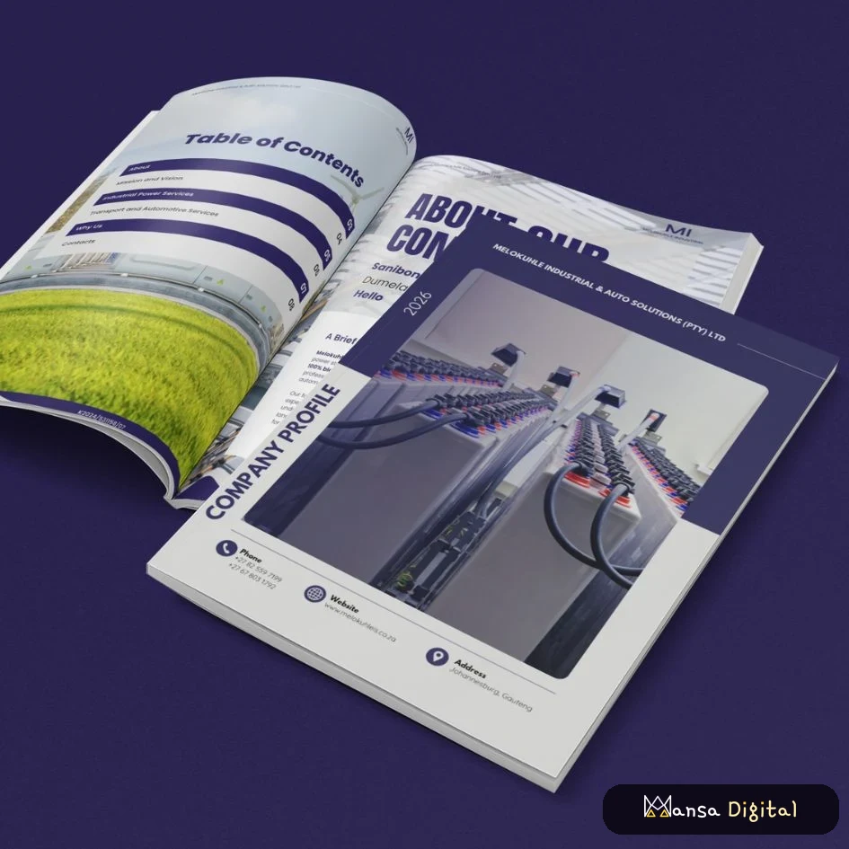 Melokuhle company profile designed by Mansa Digital