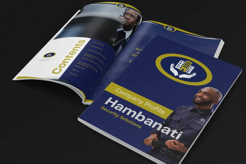 Hambanati Security Solutions company profile designed by Mansa Digital