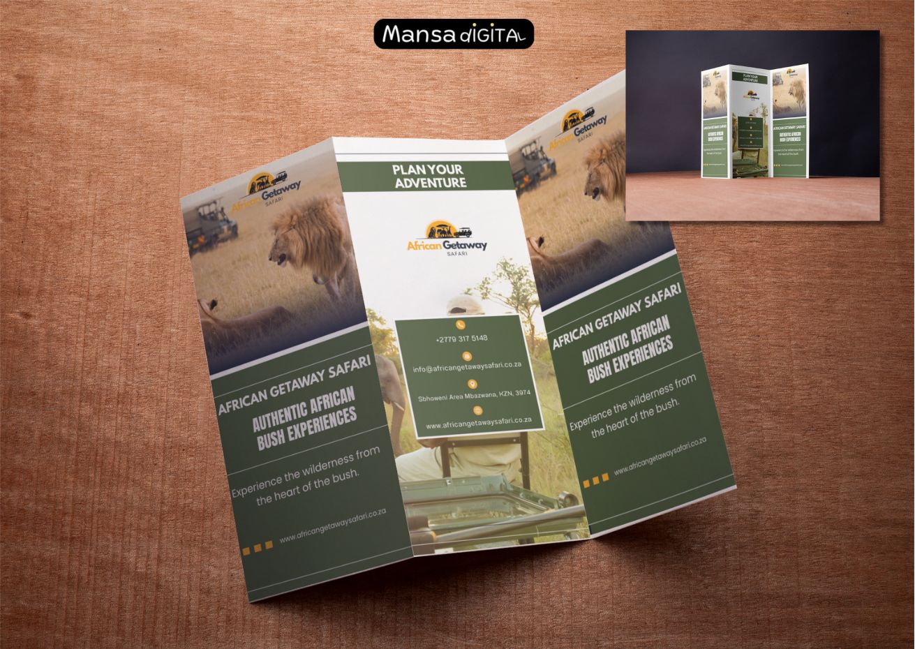 Foldable Brochure design for African Gateway Safari