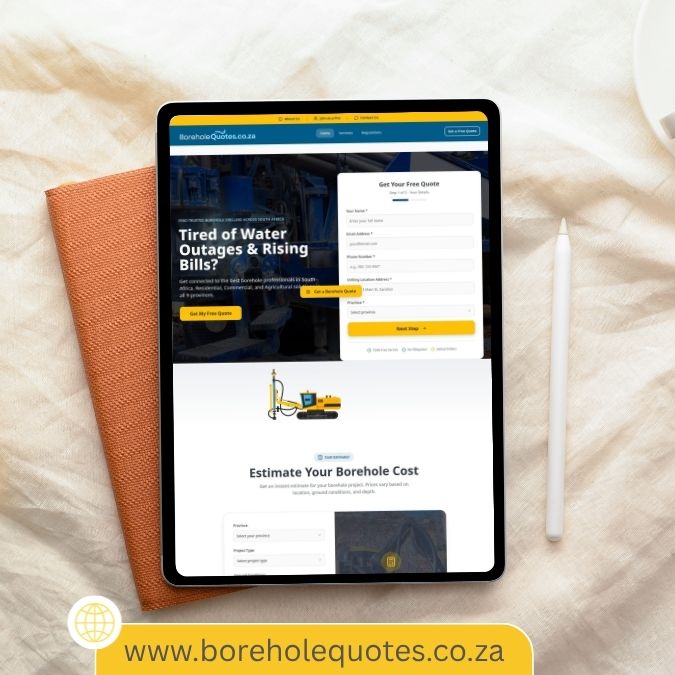 Borehole Quotes Website Layout
